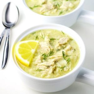 Chicken soup lemon rice