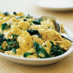 Scrambled egg whites with spinach