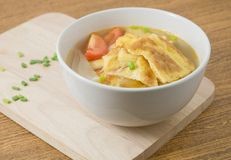 Thai omelette soup